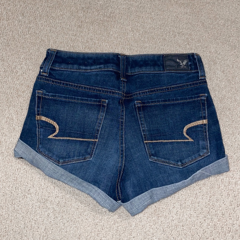 Dark Denim American Eagle Hi-Rise Shorts